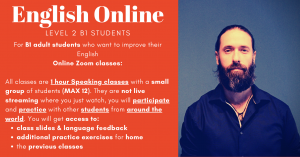 English Online Zoom Classes Level 2