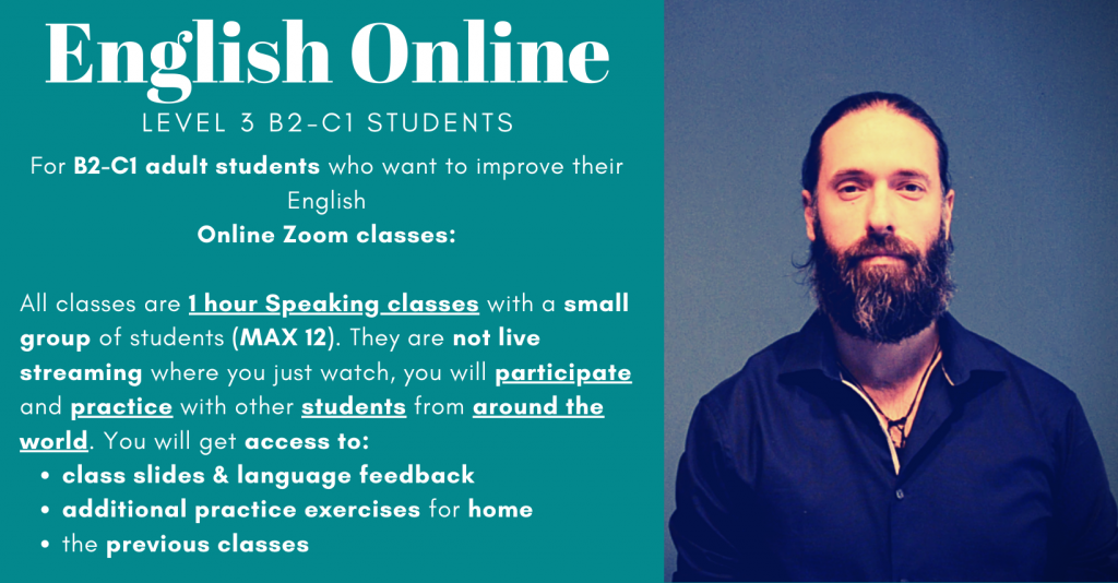 English Online Zoom Classes Level 3