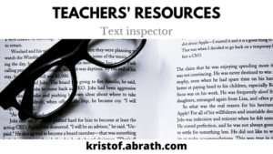 Teachers resources text inspector
